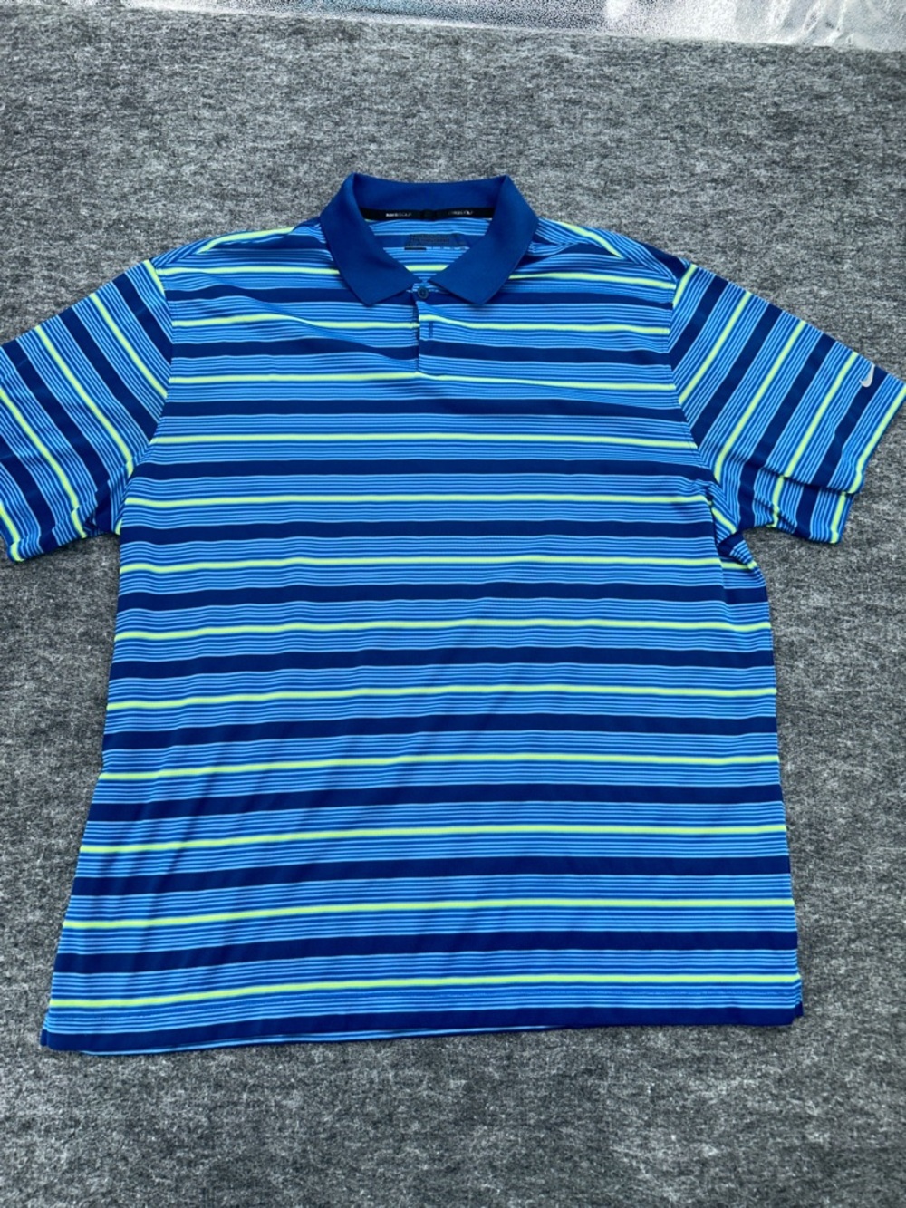 Adidas Golf Men’s Striped Polo Shirt Blue Teal XL Short Sleeve Performance